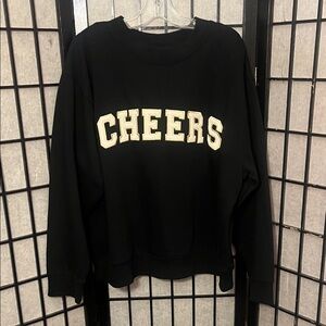 Universal Threads Black Cheers Sweatshirt NWT